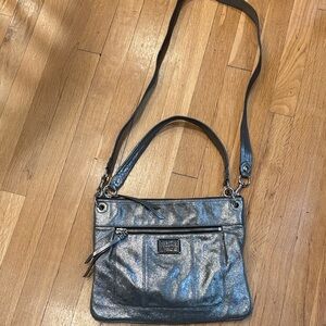 Coach Poppy Metallic Gray Women's Shoulder Crossbody Bag